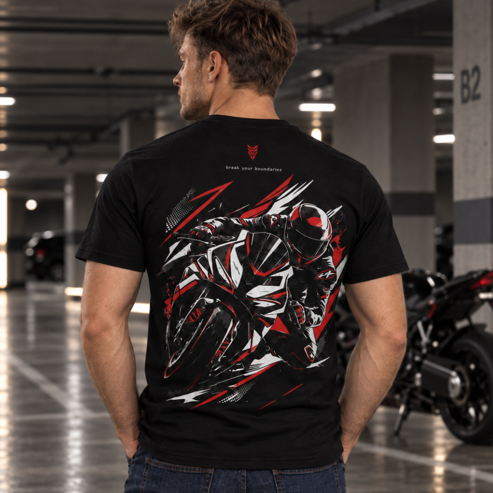 RebelRush T-shirt Sport v2 — czarna koszulka z dużą grafiką RebelRush