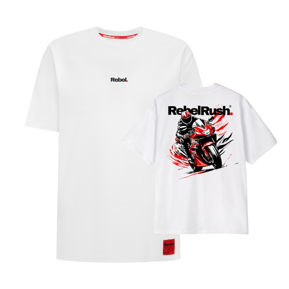 RebelRush Oversize Streetwear Rebel. T-shirt White SOLD OUT - ostatnie sztuki - obrazek 3