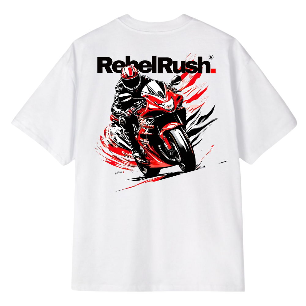 RebelRush Oversize Streetwear Rebel. T-shirt White SOLD OUT - ostatnie sztuki - obrazek 2