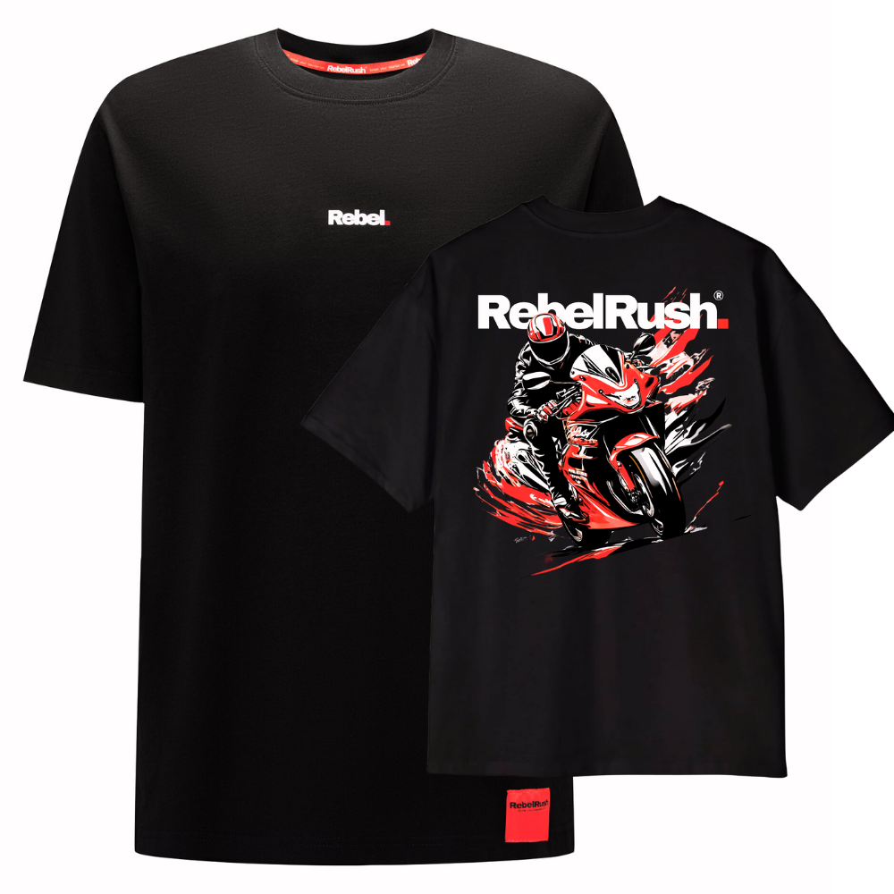 RebelRush Oversize Streetwear Rebel T-shirt Black — ostatnie sztuki - obrazek 4