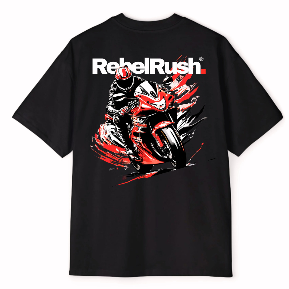 RebelRush Oversize Streetwear Rebel T-shirt Black — ostatnie sztuki - obrazek 3