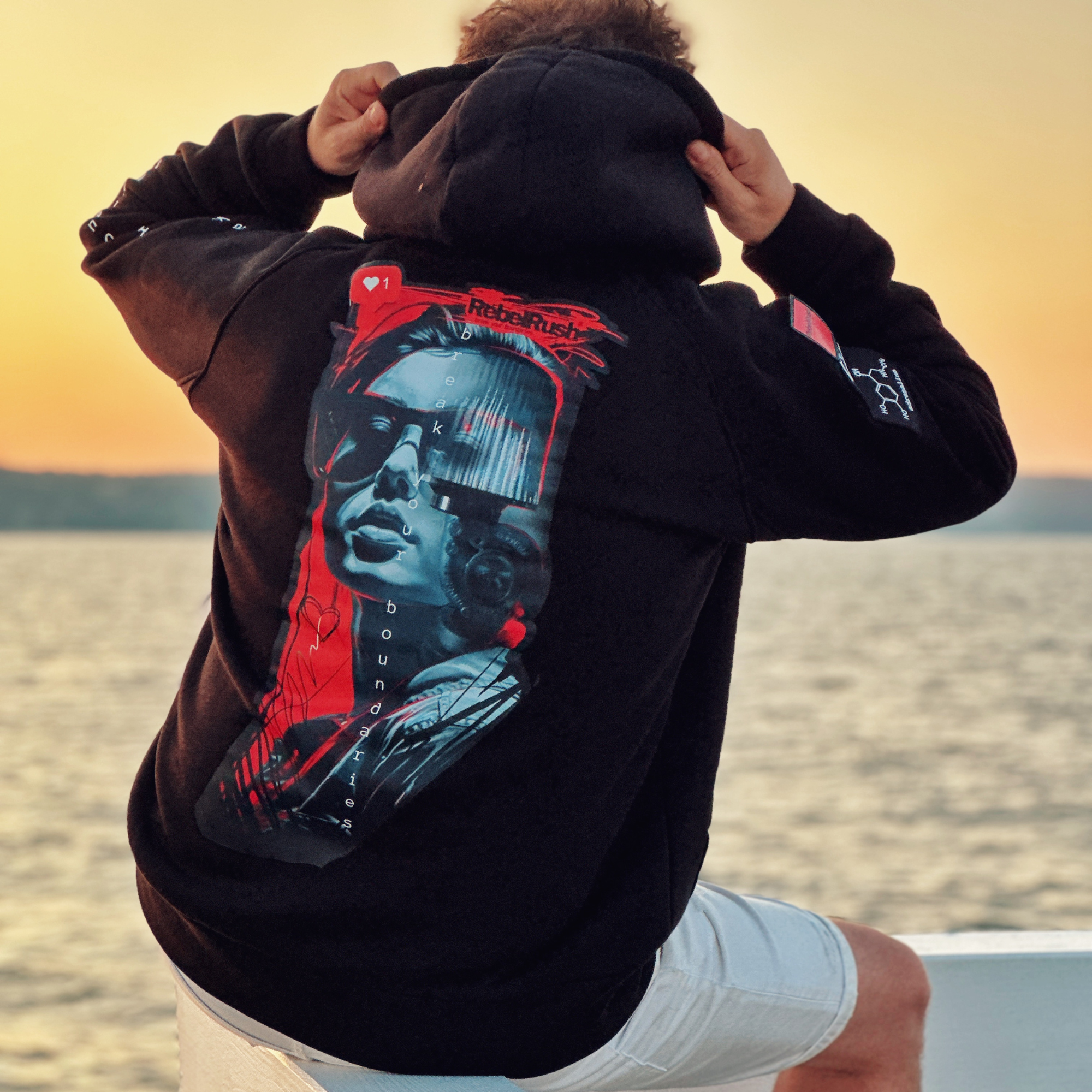 RebelRush Street Rider Classic Hoodie - SafePocket™ - SOLD OUT! ostatnie sztuki - obrazek 2