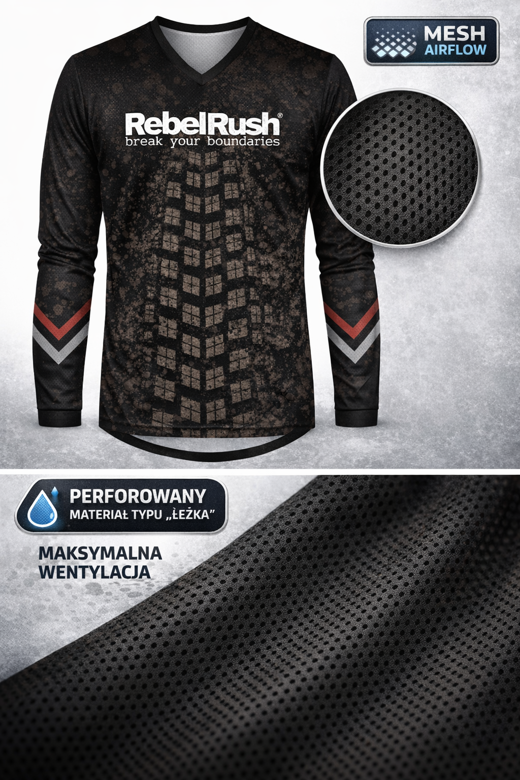 MX RebelRush ROOST Black - Bluza Cross 2026 - obrazek 3